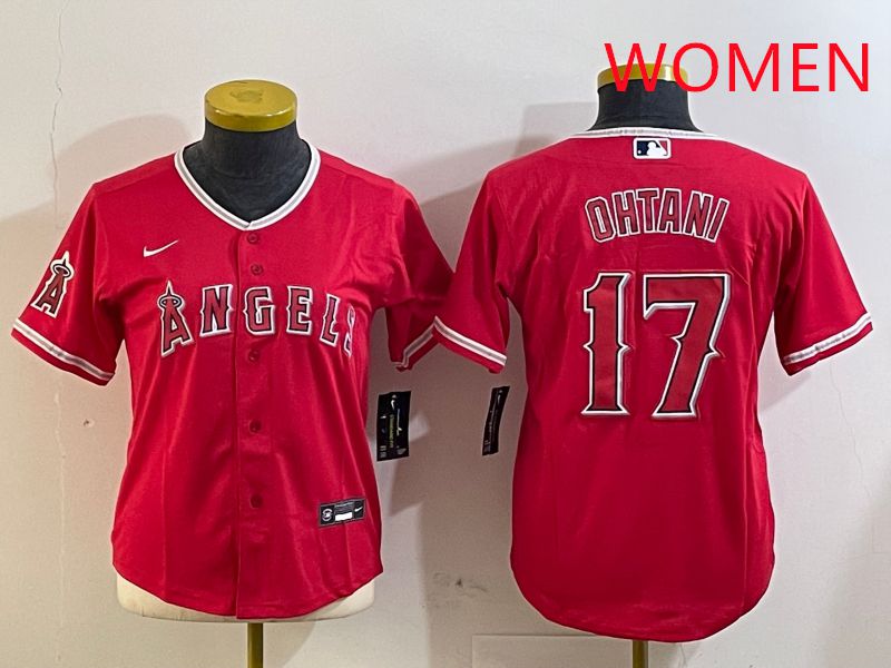 Women Los Angeles Angels #17 Ohtani Red Nike Game 2025 MLB Jersey style 3->women mlb jersey->Women Jersey